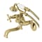 Kingston Brass KS226SB Wall Mount Tub Faucet with Hand Shower, Brushed Brass KS226SB - alternate 1